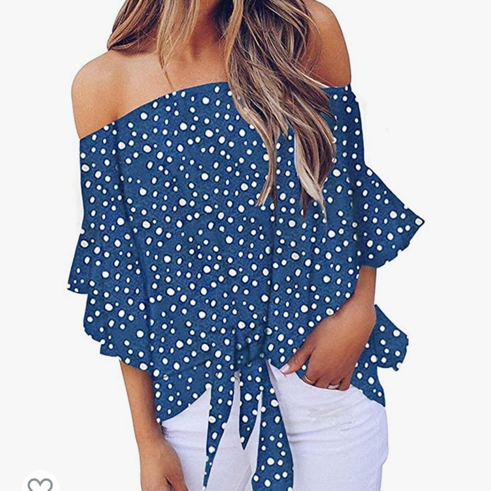 Beautiful woman off the shoulder top